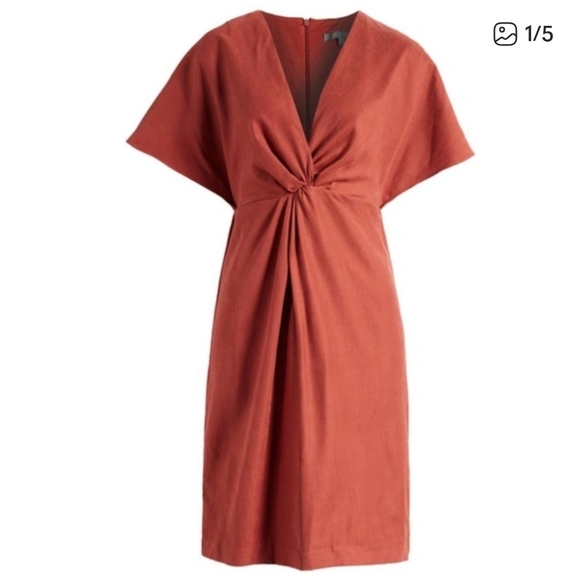 Julia Jordan Terracotta Midi Dress - Picture 1 of 7